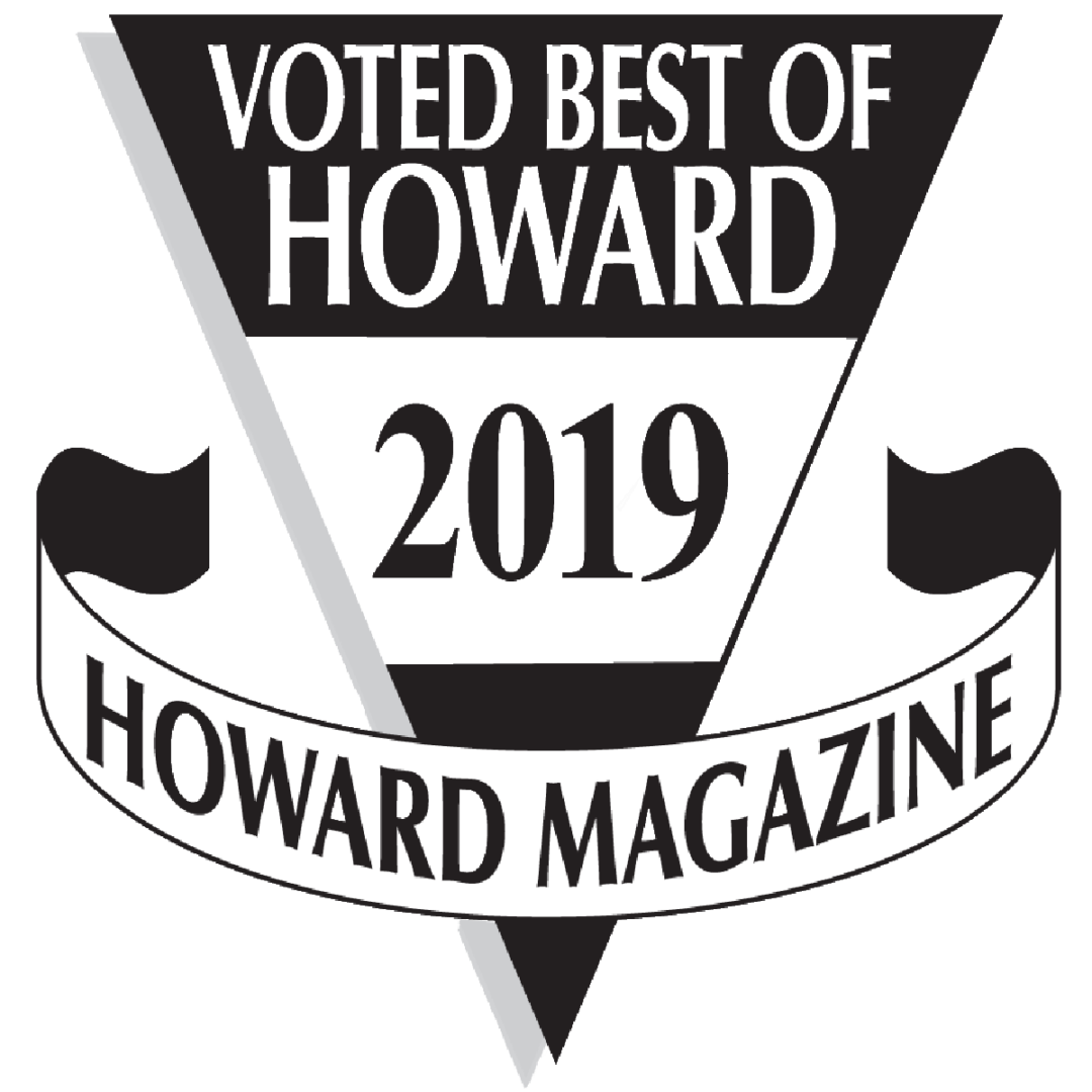 A badge that says voted best of howard 2 0 1 9