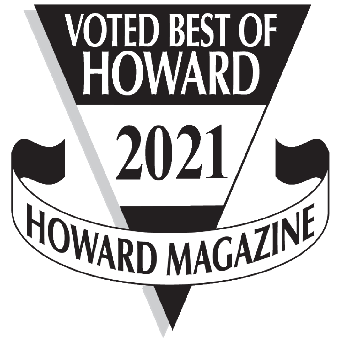 A badge that says voted best of howard 2 0 2 1